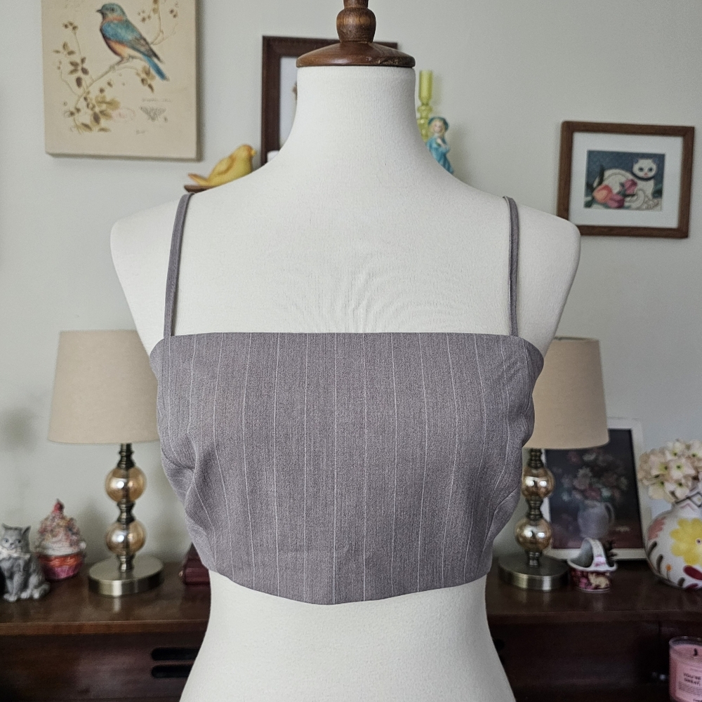 House of Harlow 1960 Pinstripe Crop Top